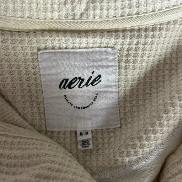 Aerie Off-White Waffle Knit Pullover - Picture 2 of 2